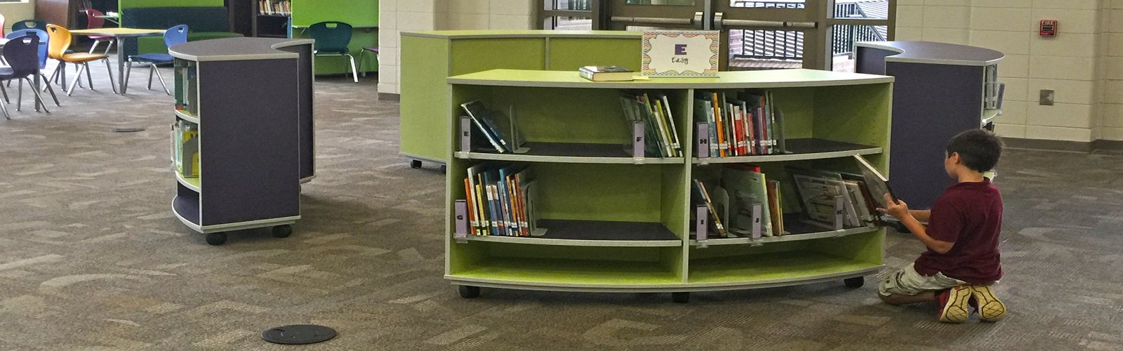 CFC Curved Bookcase Library Student