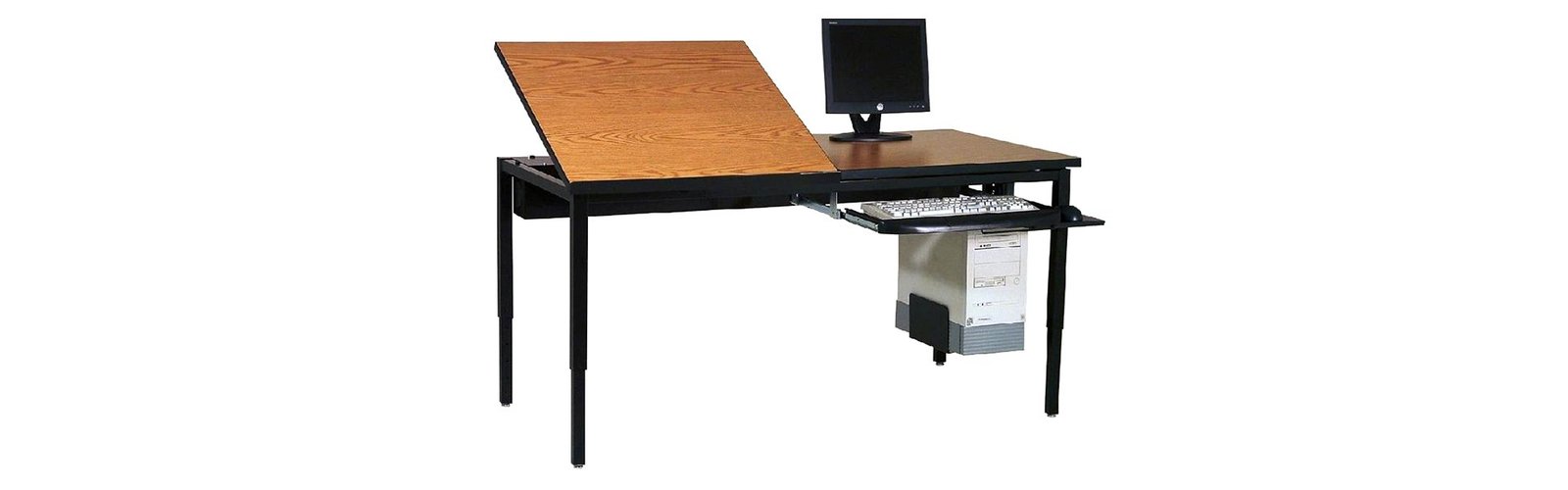 Drafting Table with Computer Accessories