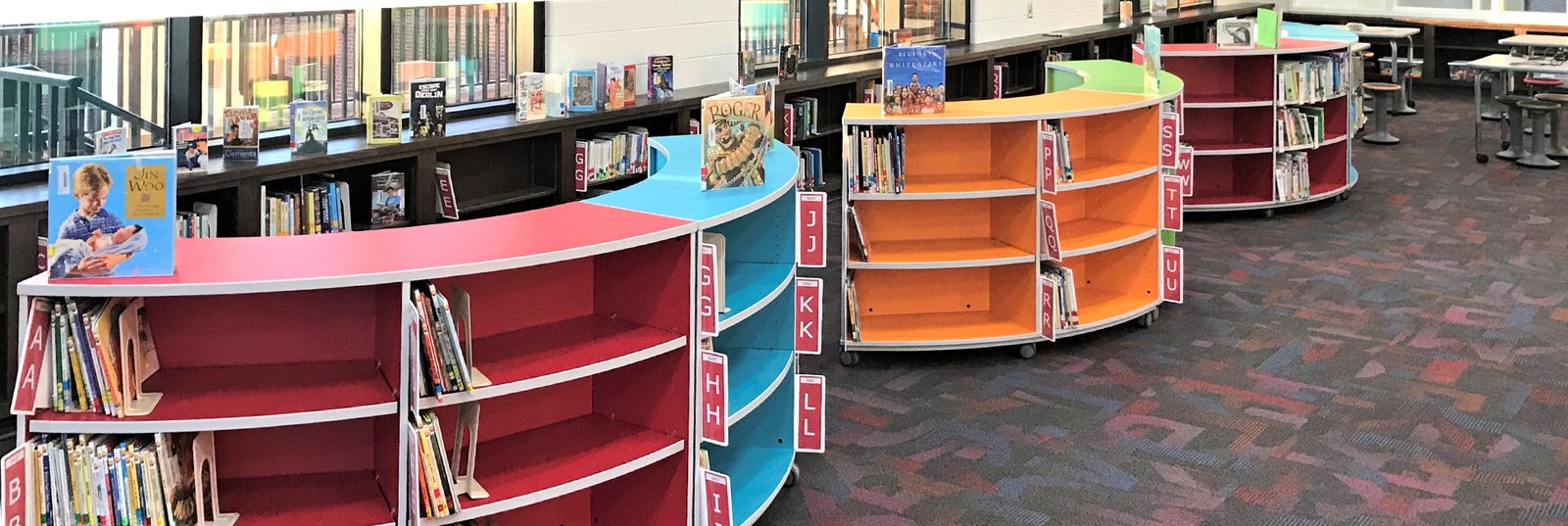 Corilam Curved Bookcases in Library